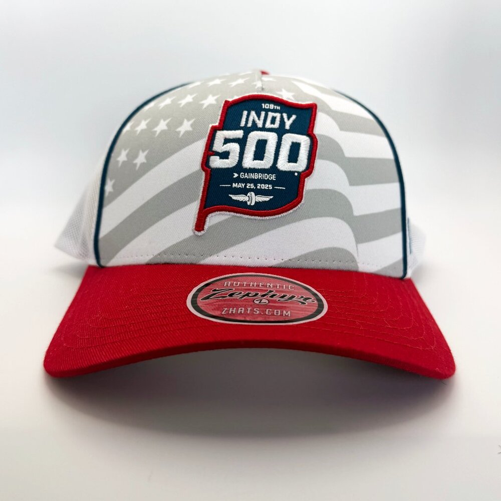 2025 Indy 500 Zephyr 109th Running Americana Trucker Hat - New with Tags